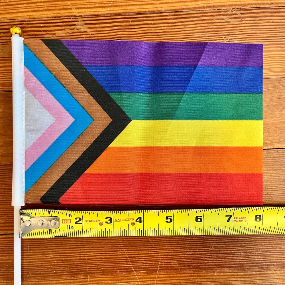 Progress Pride Flag Handheld Party Flags - Rainbow Celebration - Picture 3 of 5